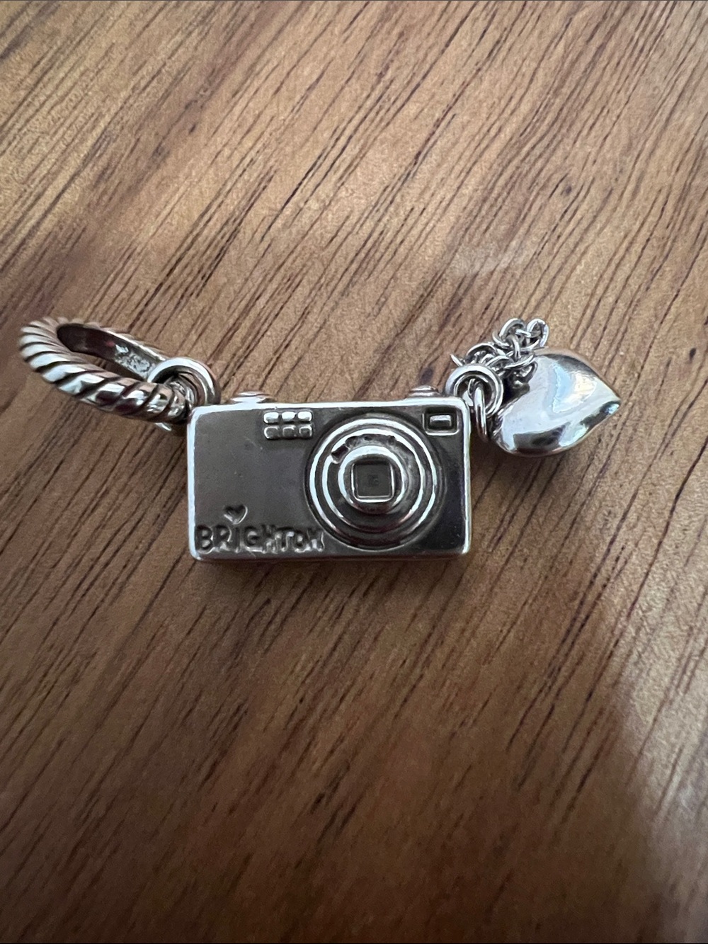 Brighton Silver Camera Charm with Heart Accent